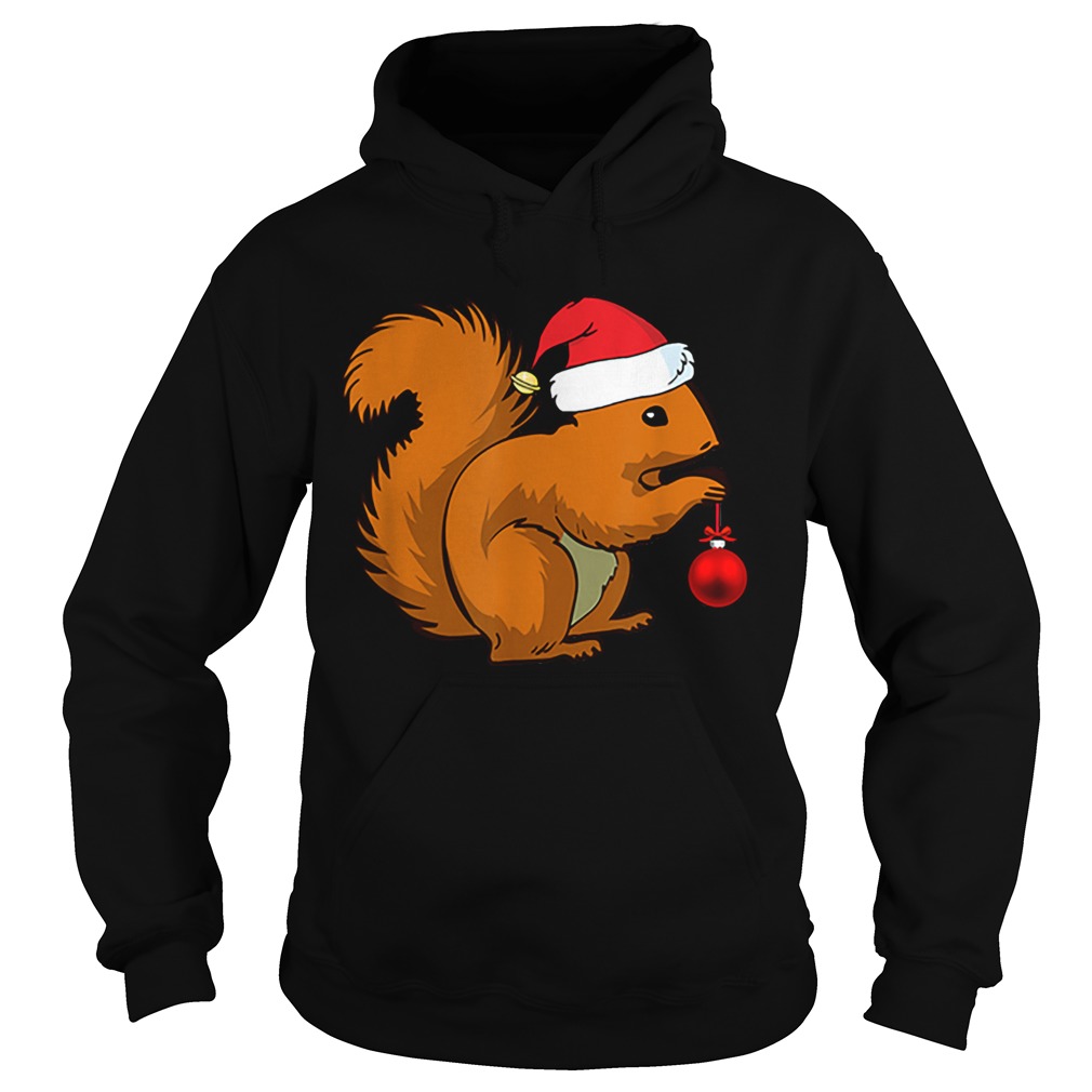 Squirrel Christmas Santa Hat Animal Hoodie