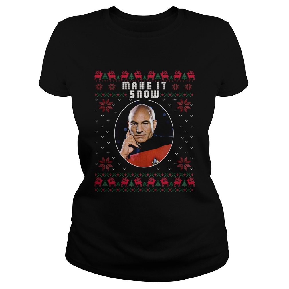 Star Trek Make It Snow Ugly Christmas Classic Ladies