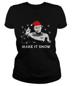 Star Trek Santa make it snow Christmas  Classic Ladies