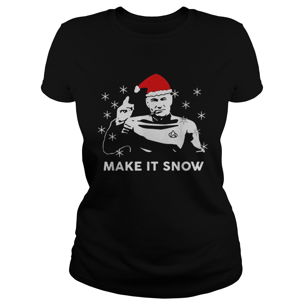 Star Trek Santa make it snow Christmas Classic Ladies