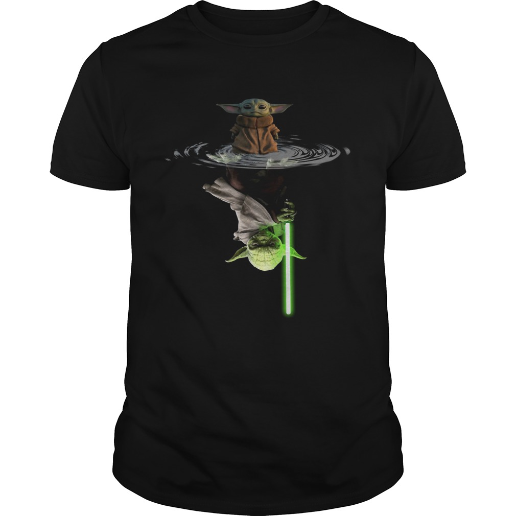 Star Wars Baby Yoda Water Reflection Mirror Yoda shirt