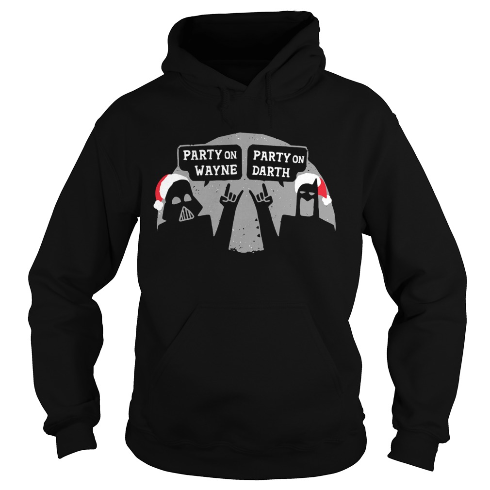 Star Wars and Bat Man party on Wayne party on Darth Christmas Hoodie