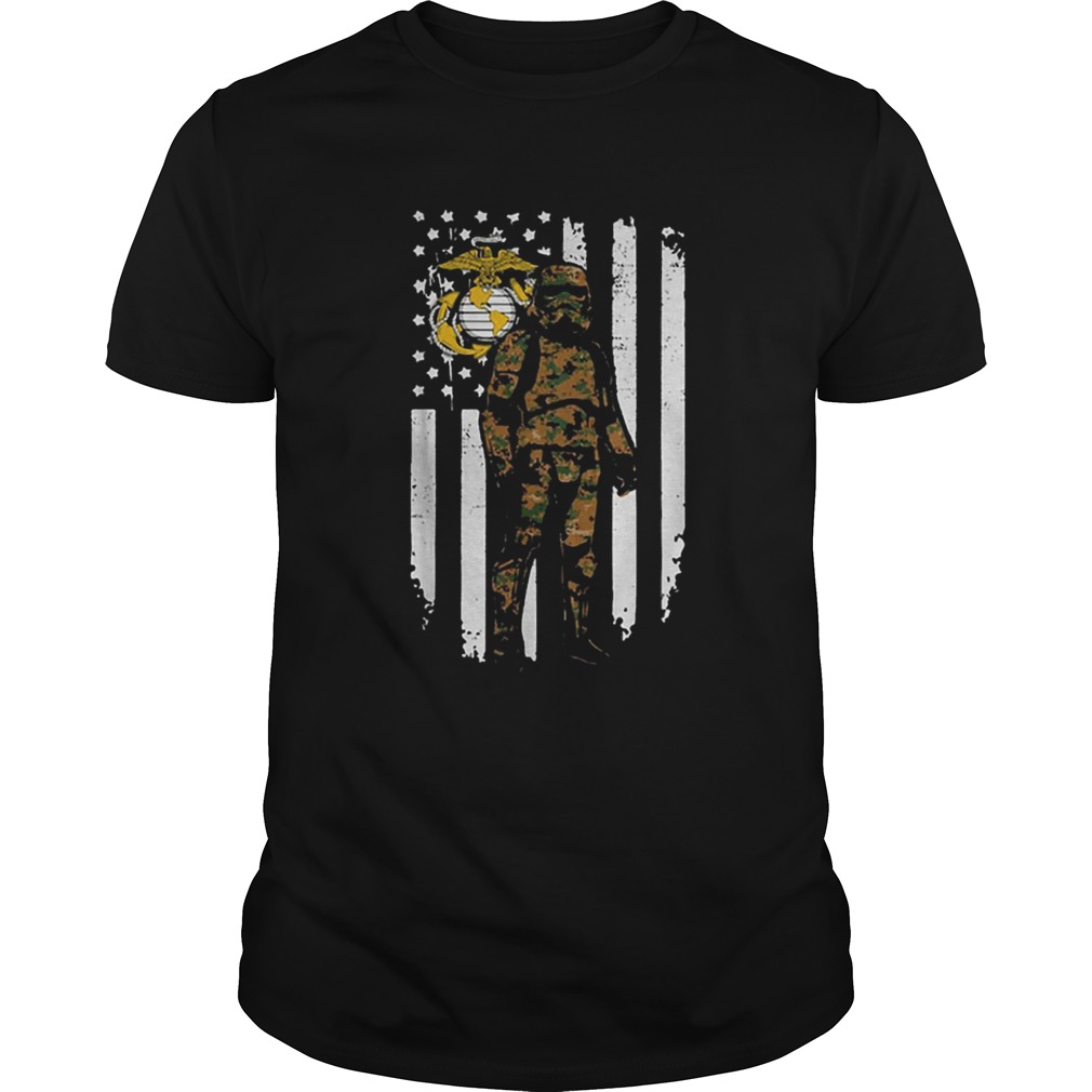 Stormtrooper America flag US Marine Corps camo shirt