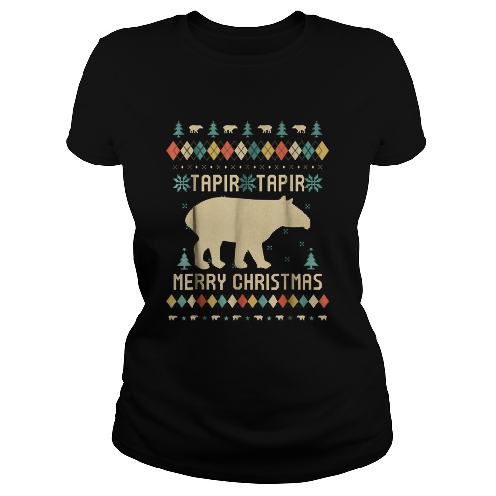 Tapirus Tapir Merry Christmas ugly Classic Ladies