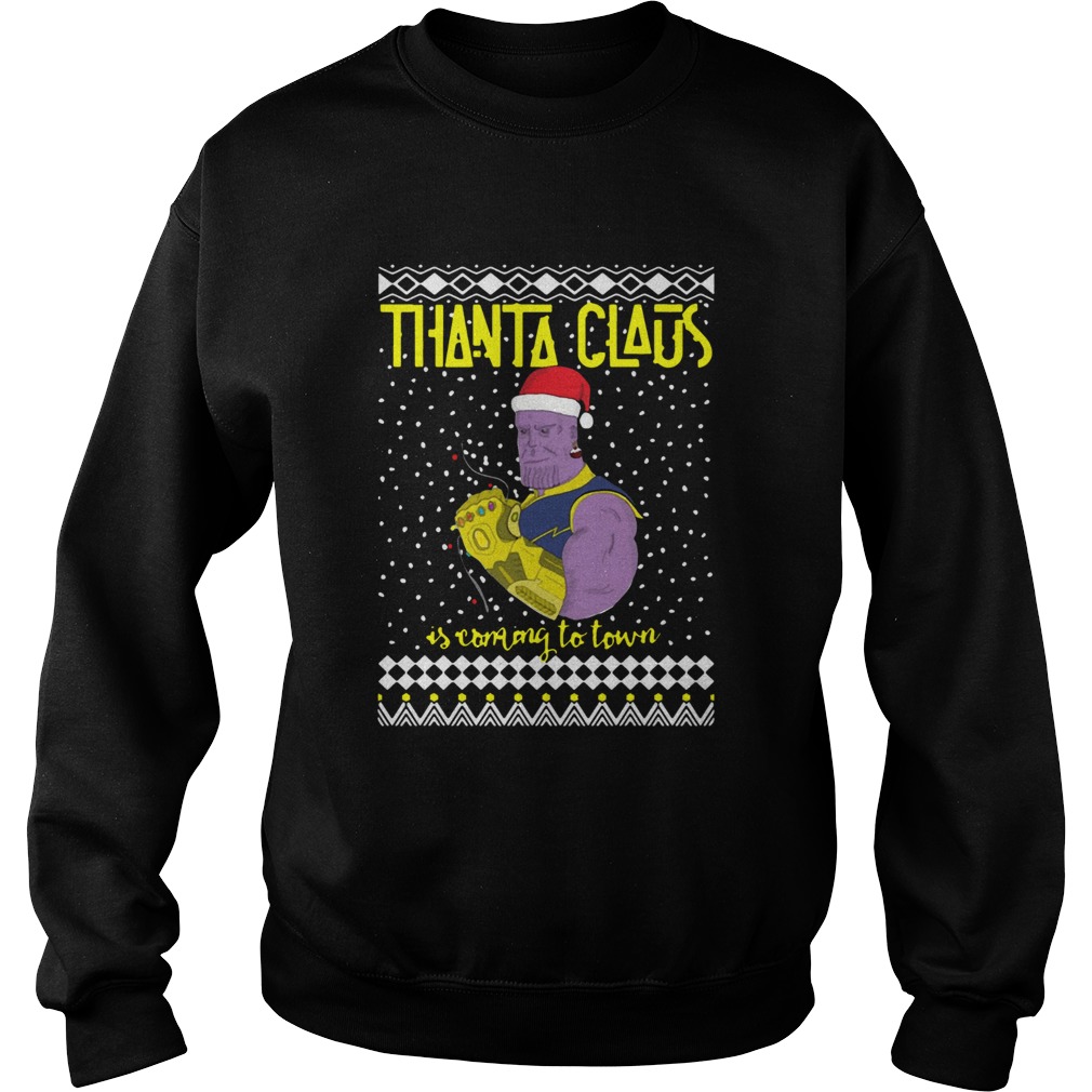 Thanta Claus Thanos Is Coming To Town Marvel Ugly Christmas Sweatshirt