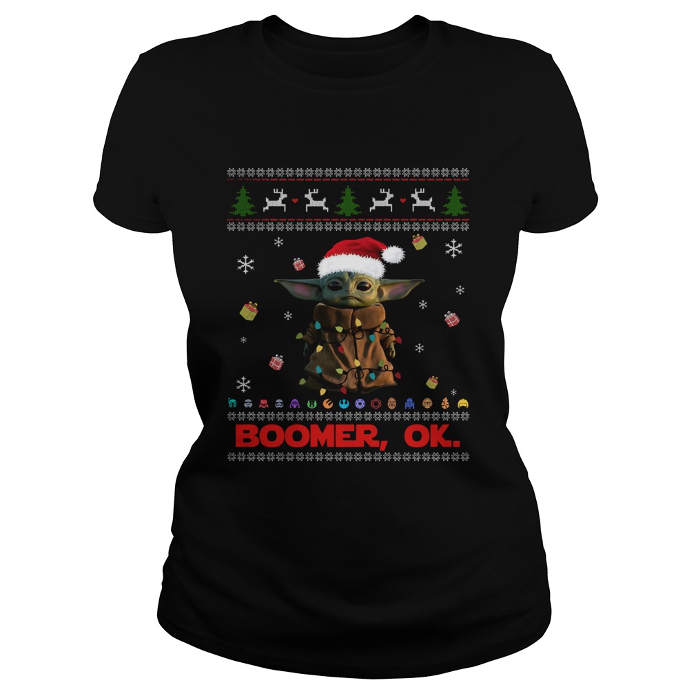 The Mandalorian Baby Yoda Boomer Ok ugly Christmas Classic Ladies