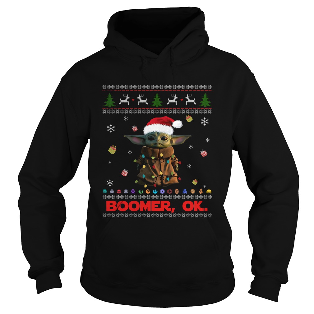 The Mandalorian Baby Yoda Boomer Ok ugly Christmas Hoodie