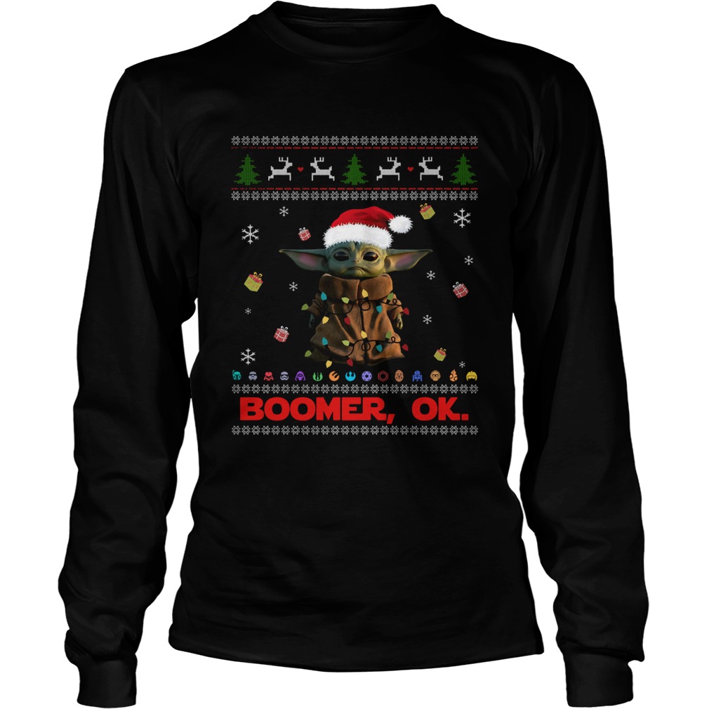 The Mandalorian Baby Yoda Boomer Ok ugly Christmas LongSleeve