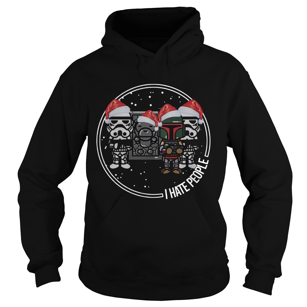 The Mandalorian Boba Fett I hate people christmas Hoodie