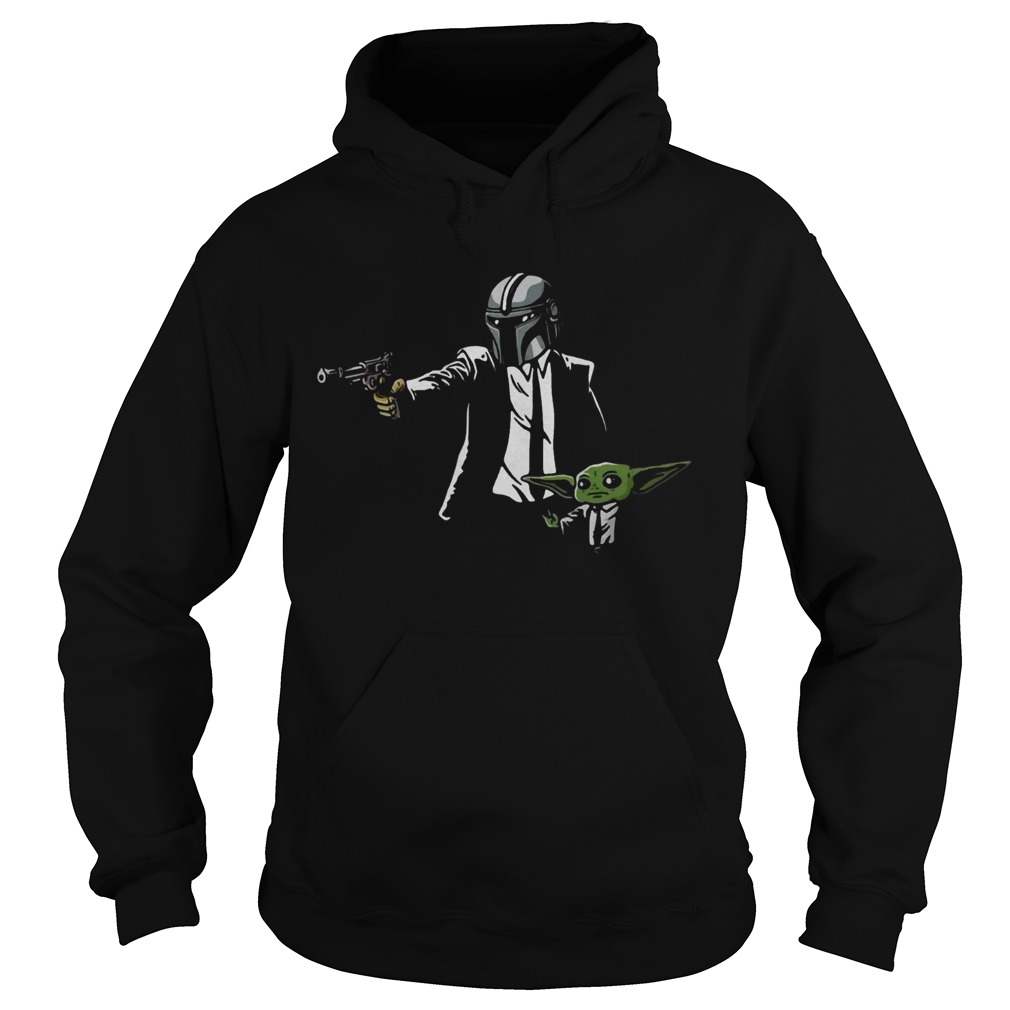 The Mandalorian and baby Yoda Pulp Fiction Hoodie