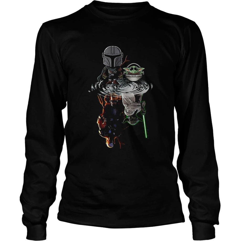 The Mandalorian water mirror reflection Baby Yoda Boba Fett LongSleeve