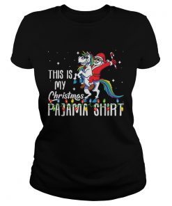 This is My Christmas Pajama Santa Riding Unicorn  Classic Ladies