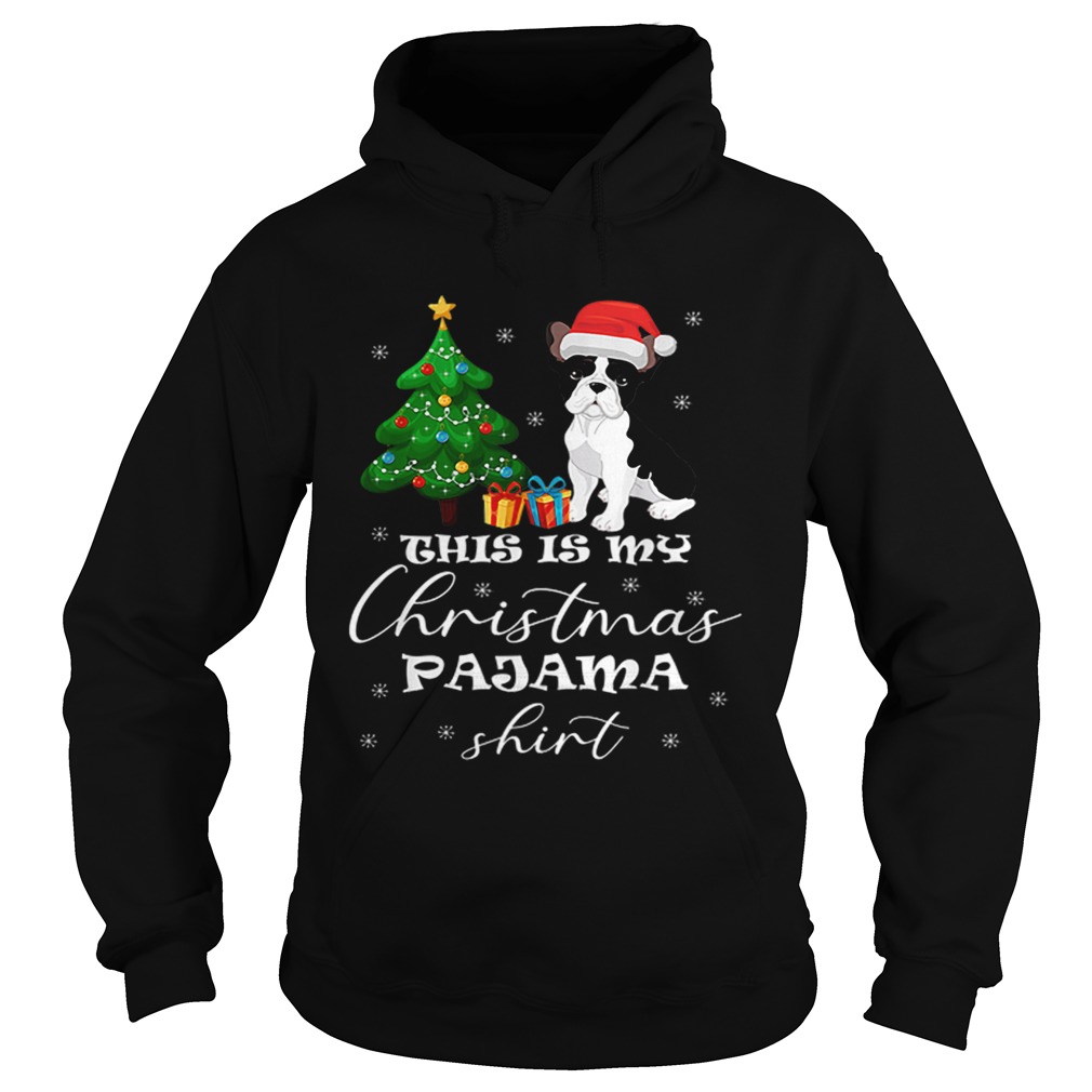 This is my Christmas Pajama French Bulldog Costume Santa Hat Hoodie