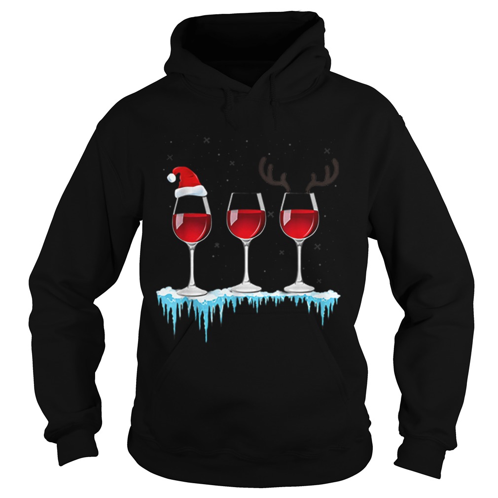 Three Glasses of Red Wine Santa Hat Christmas Hoodie