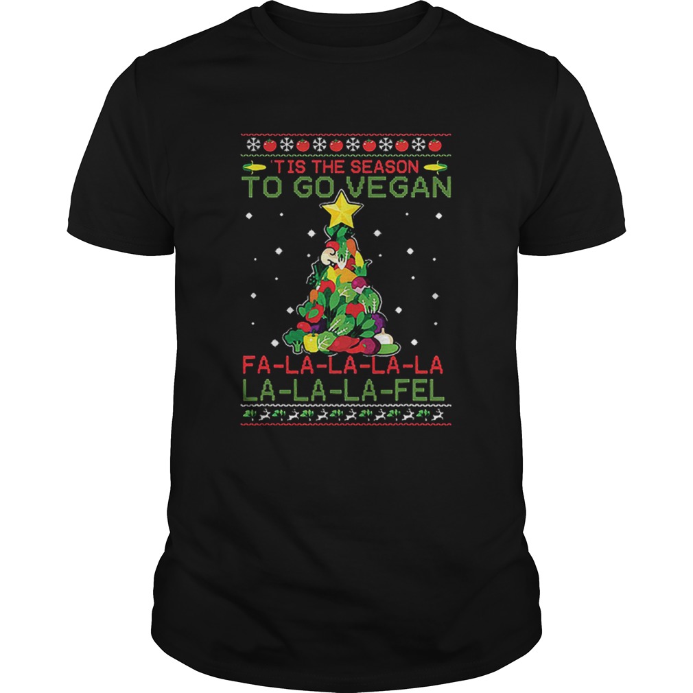 Tis The Season To Go Vegan fa la la la fel ugly Christmas shirt