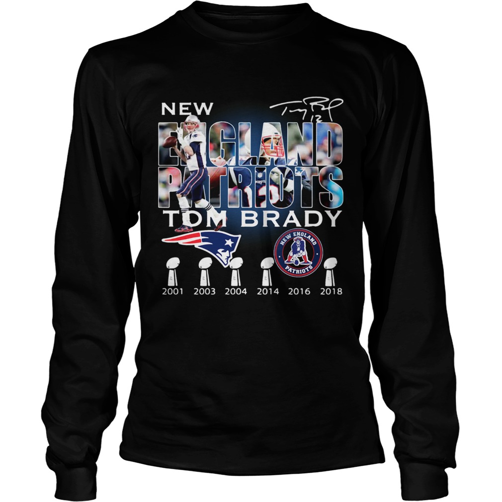 Tom Brady New England Patriots 6x Super Bowl Champion Signature LongSleeve