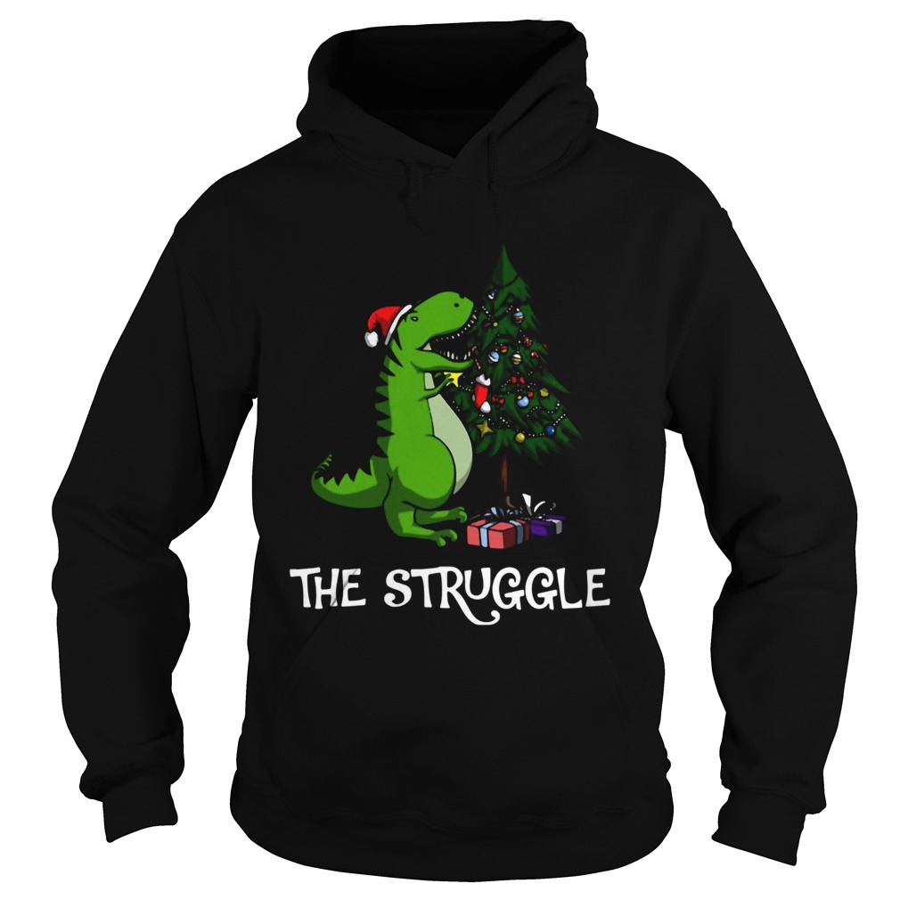 Trex Dinosaur Eating The Christmas Tree Hoodie