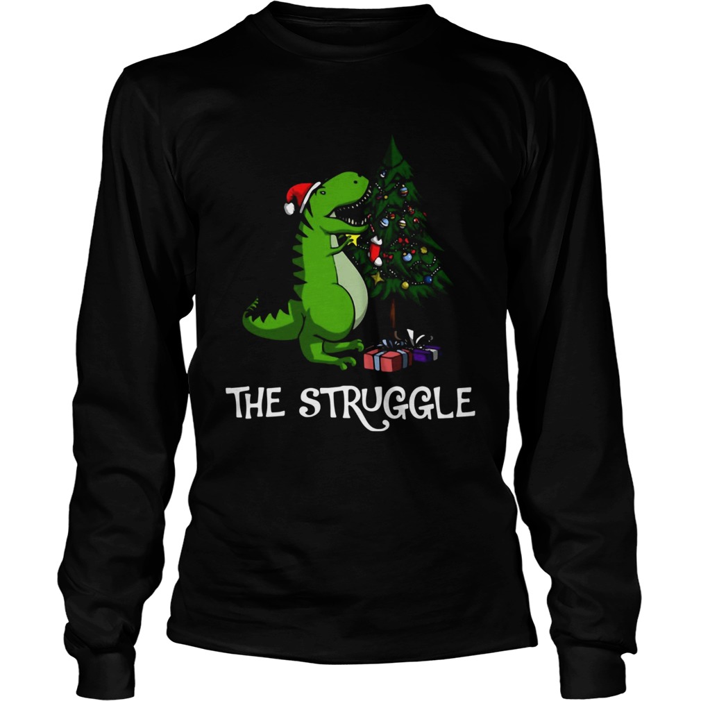 Trex Dinosaur Eating The Christmas Tree LongSleeve