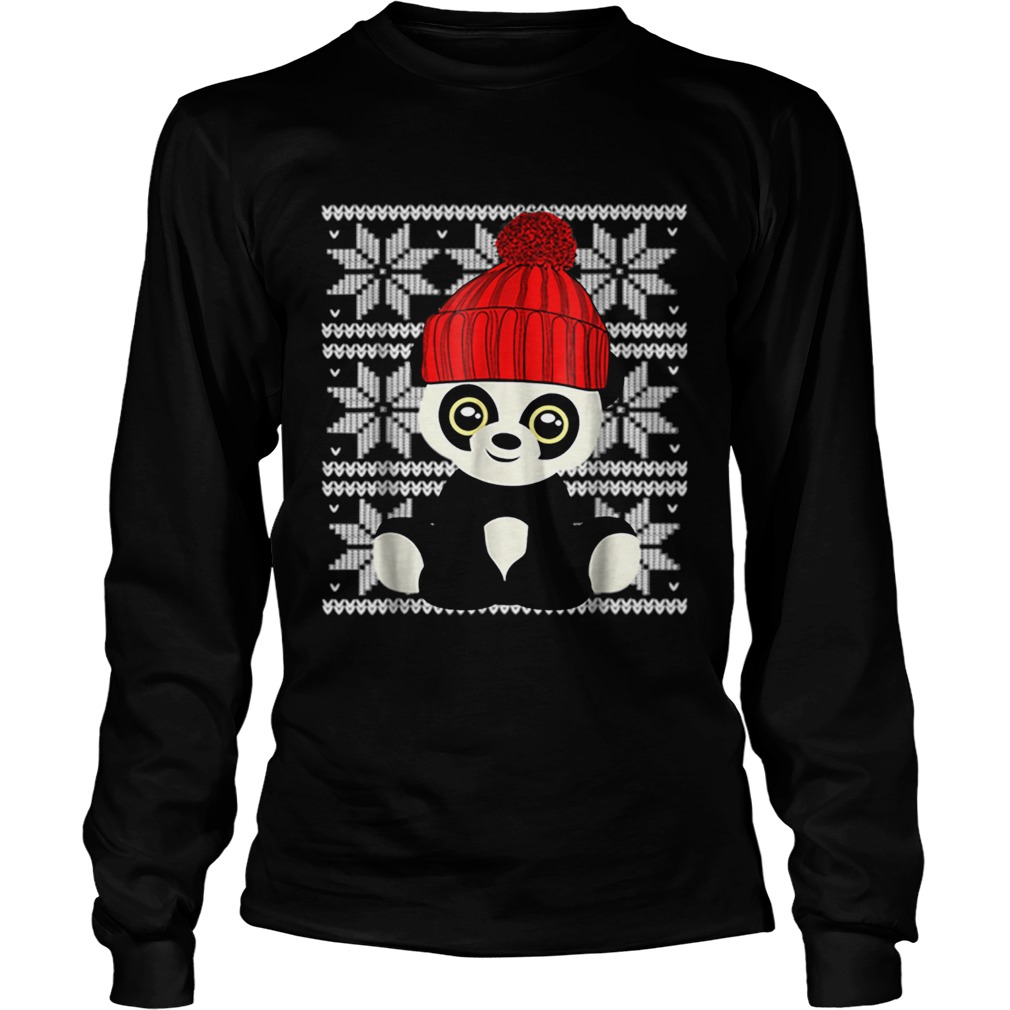 Ugly Christmas Panda Bear Toy Cute Kids LongSleeve