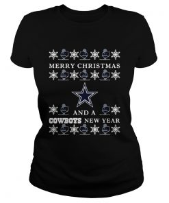 Ugly Merry Christmas and Dallas Cowboys  Classic Ladies