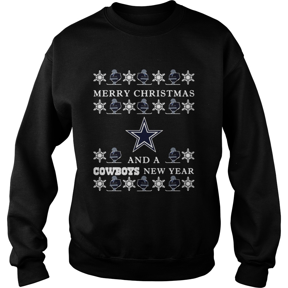 Ugly Merry Christmas and Dallas Cowboys Sweatshirt