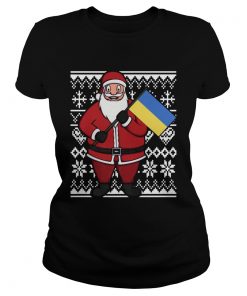 Ukraine Flag Santa Ukrainian Ugly Christmas  Classic Ladies