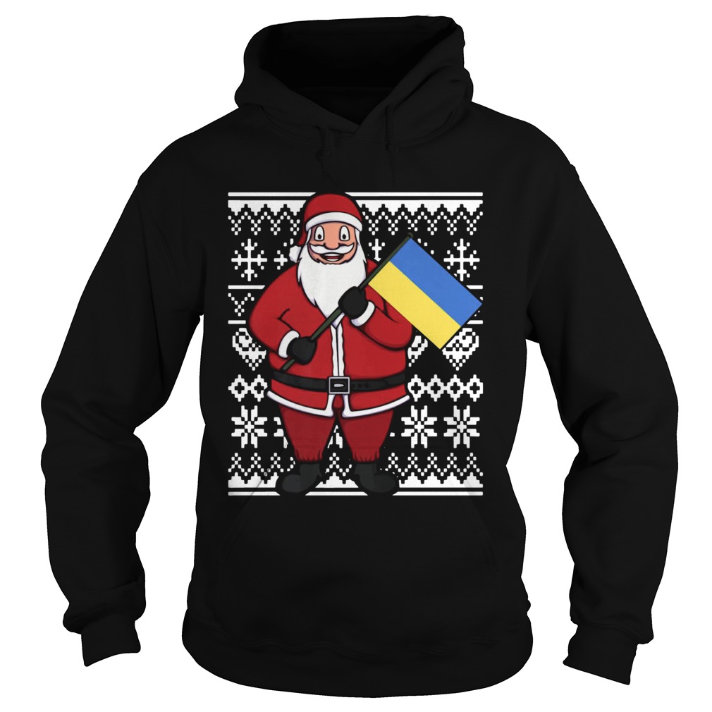 Ukraine Flag Santa Ukrainian Ugly Christmas Hoodie