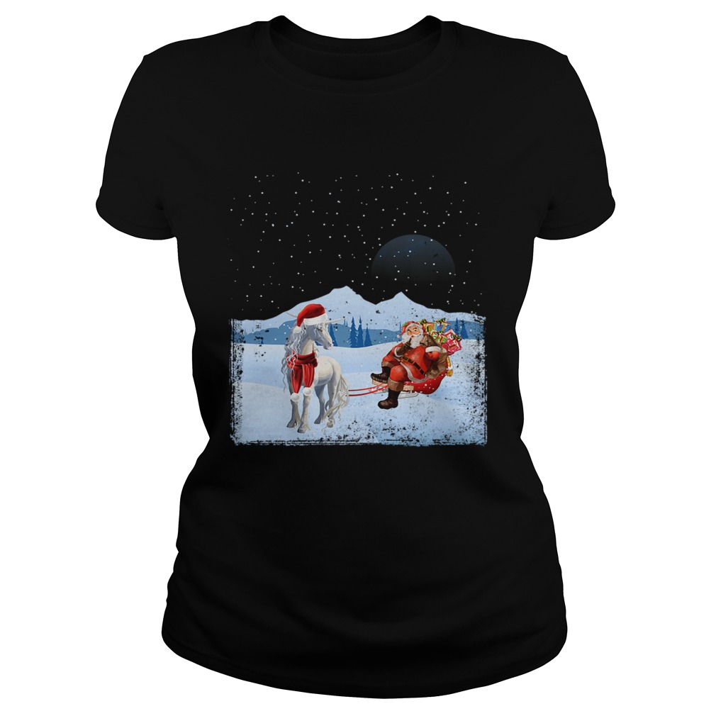 Unicorn And Santa Claus Classic Ladies