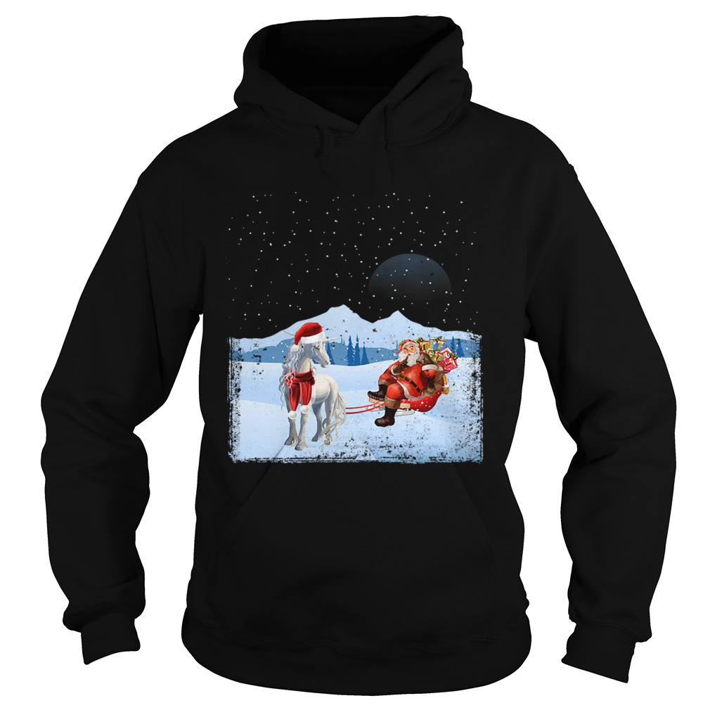 Unicorn And Santa Claus Hoodie