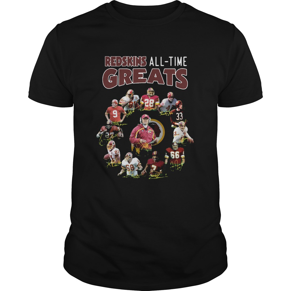 Washington Redskins Alltime Greats Players Signatures shirt