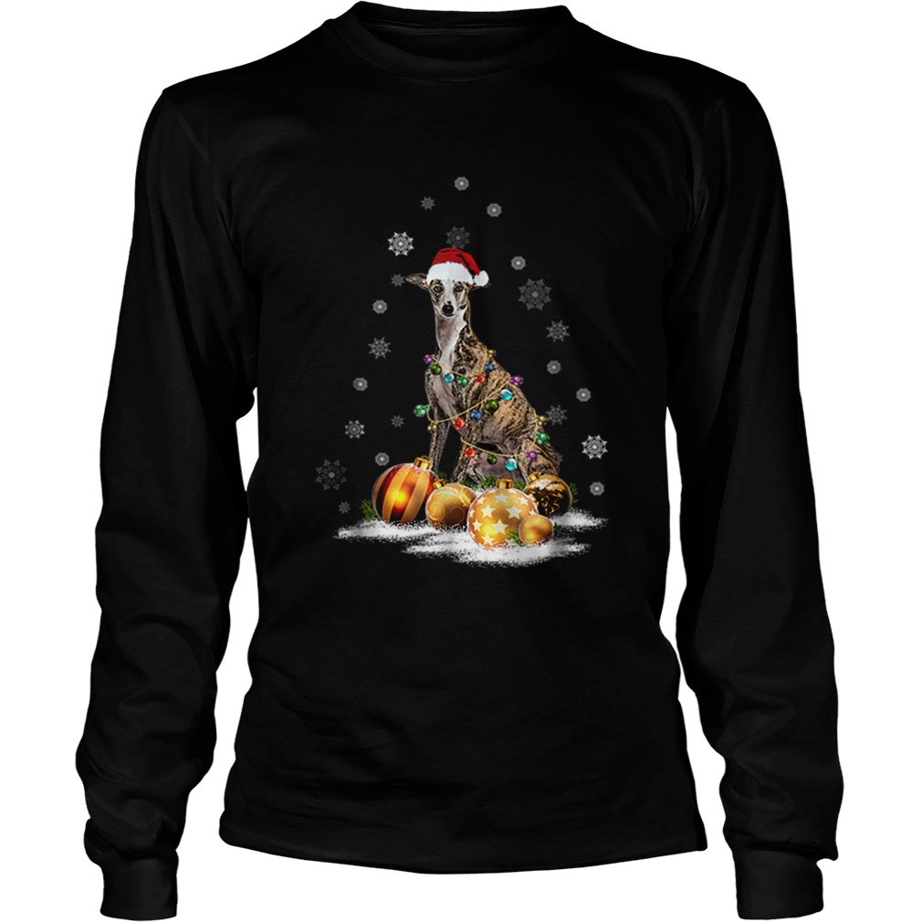 Whippet Christmas Dog Light LongSleeve