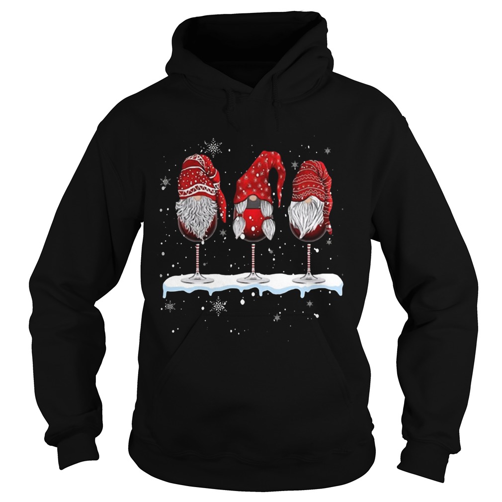 Wine Glasses Gnomies Christmas Hoodie