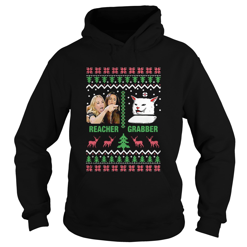 Woman Yelling Cat Meme Reacher Grabber Ugly Christmas Hoodie