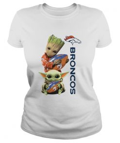 Baby Groot And Baby Yoda Hug Broncos  Classic Ladies