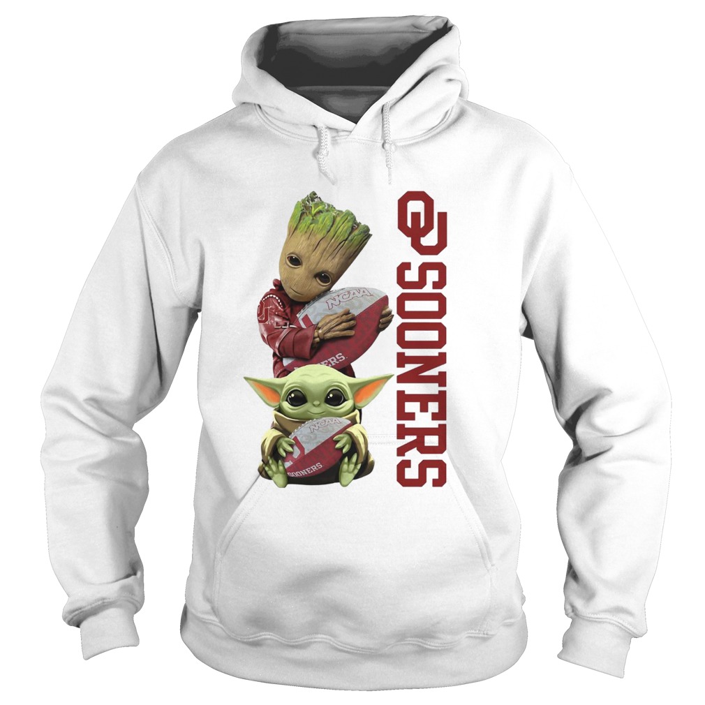 Baby Groot And Baby Yoda Hug Oklahoma Sooners Hoodie