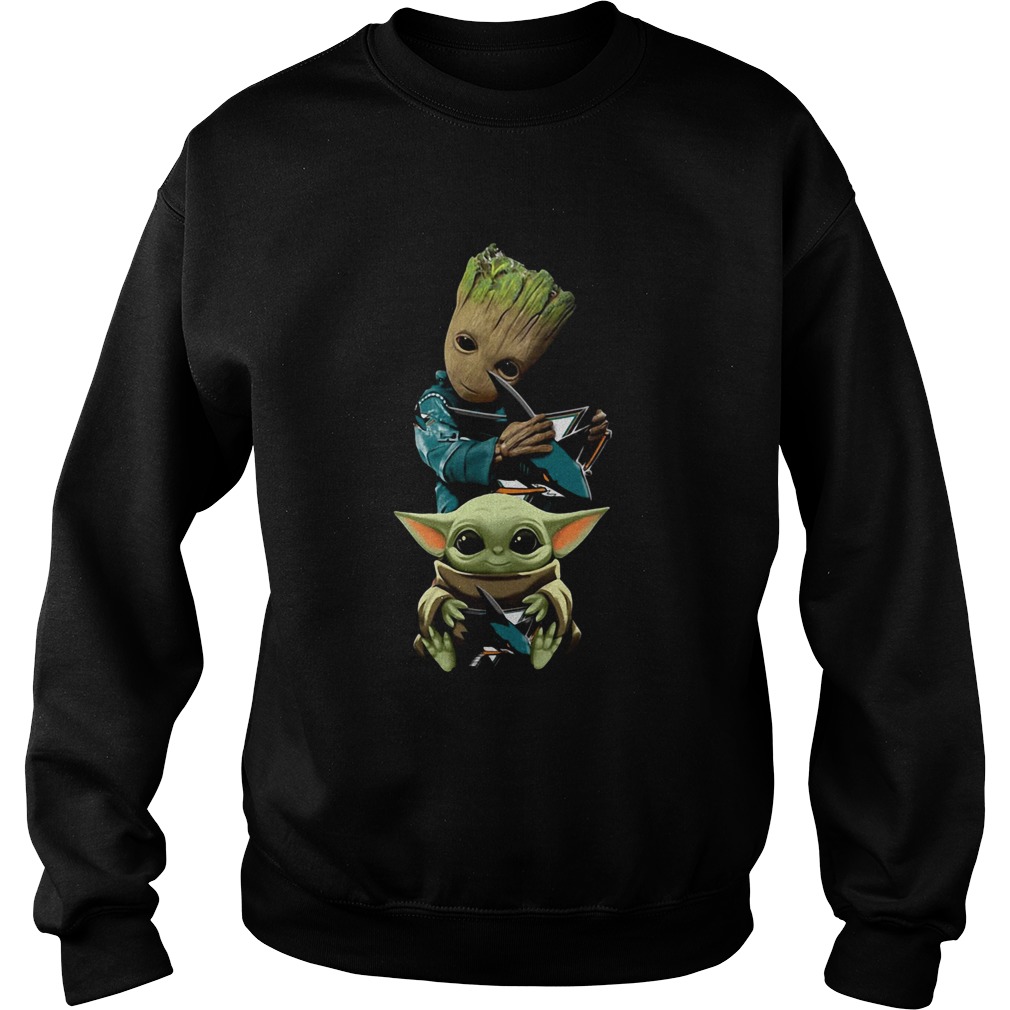 Baby Groot And Baby Yoda Hug Philadelphia Flyers Sweatshirt