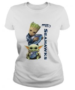 Baby Groot And Baby Yoda Hug Seahawks  Classic Ladies