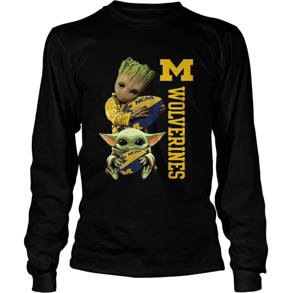 Baby Groot And Baby Yoda Hug Wolverines LongSleeve