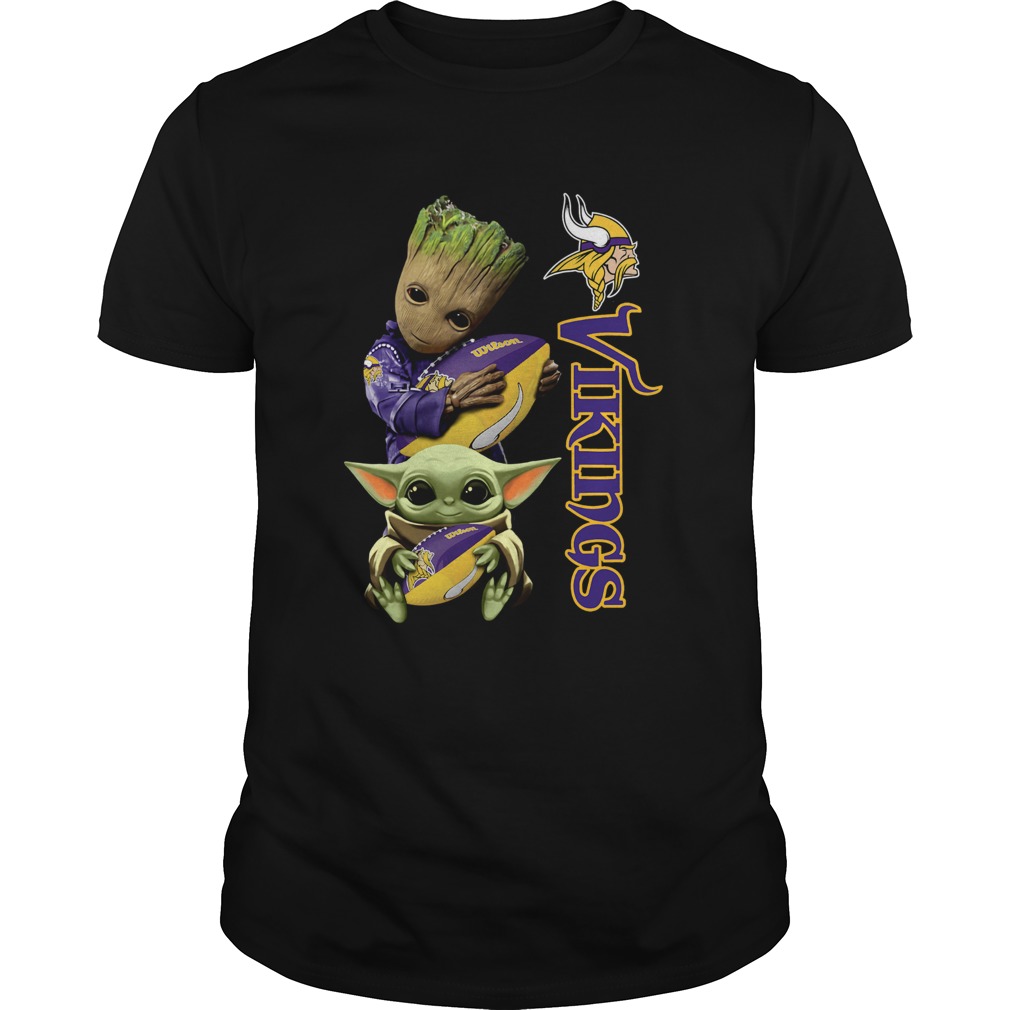 Baby Groot And Yoda Hug Minnesota Vikings shirt