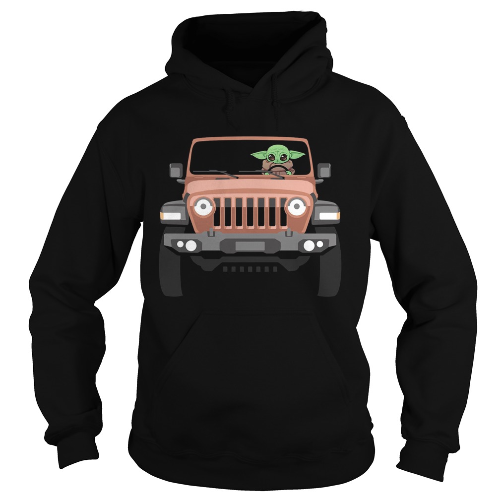 Baby Yoda Driving Jeep Hoodie