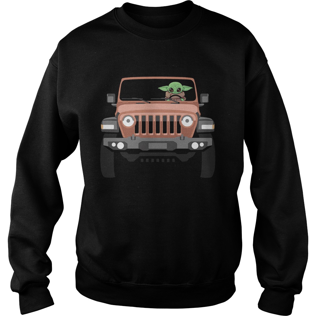 Baby Yoda Driving Jeep Sweatshirt