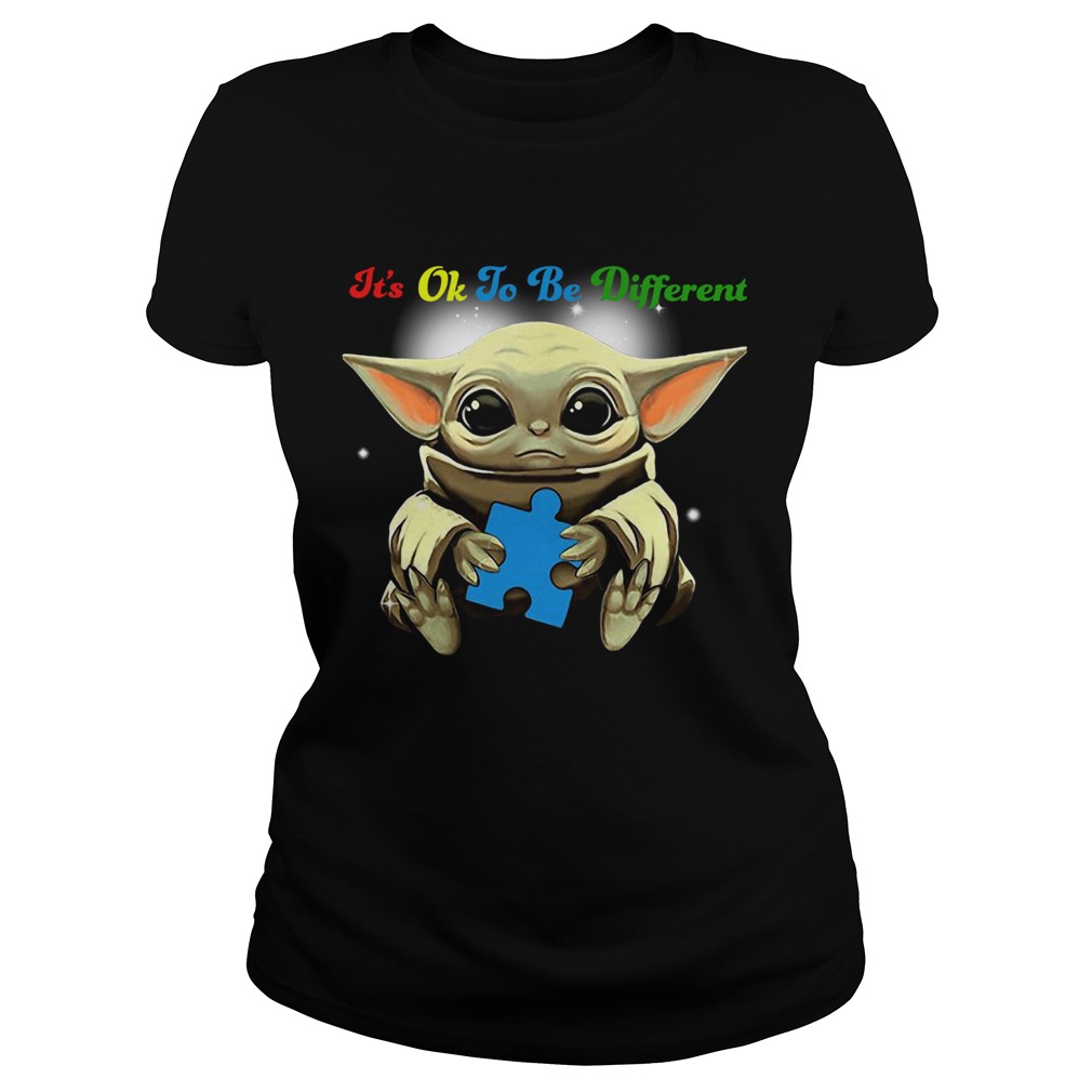 Baby Yoda Hug Autism Its Oh To Be Different Classic Ladies