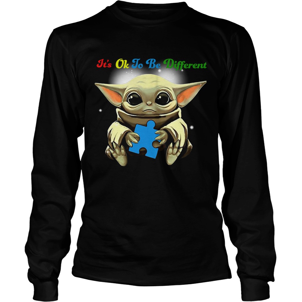 Baby Yoda Hug Autism Its Oh To Be Different LongSleeve