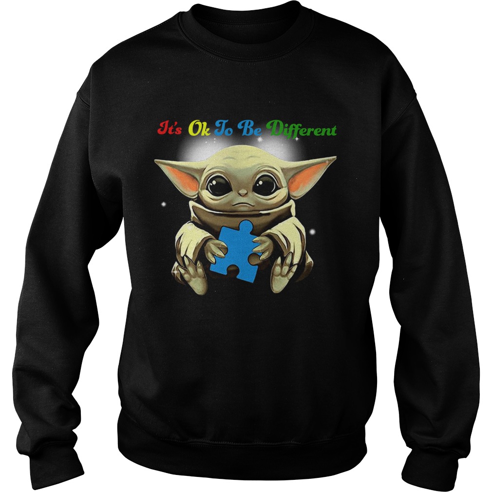 Baby Yoda Hug Autism Its Oh To Be Different Sweatshirt