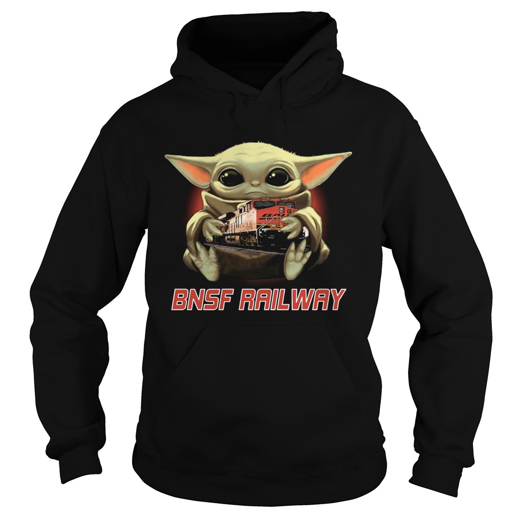 Baby Yoda Hug BNSF Railway Hoodie