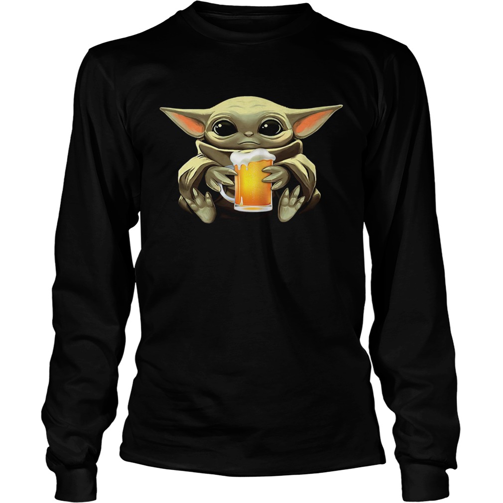 Baby Yoda Hug Beer LongSleeve