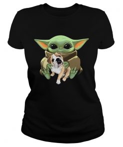 Baby Yoda Hug Bulldog  Classic Ladies