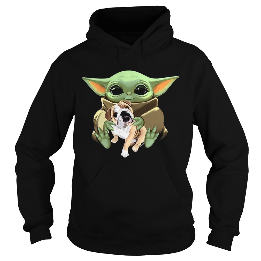 Baby Yoda Hug Bulldog Hoodie