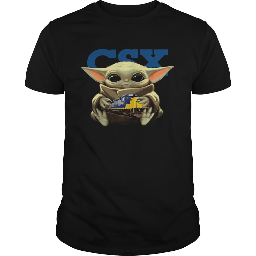 Baby Yoda Hug CSX Corporation shirt