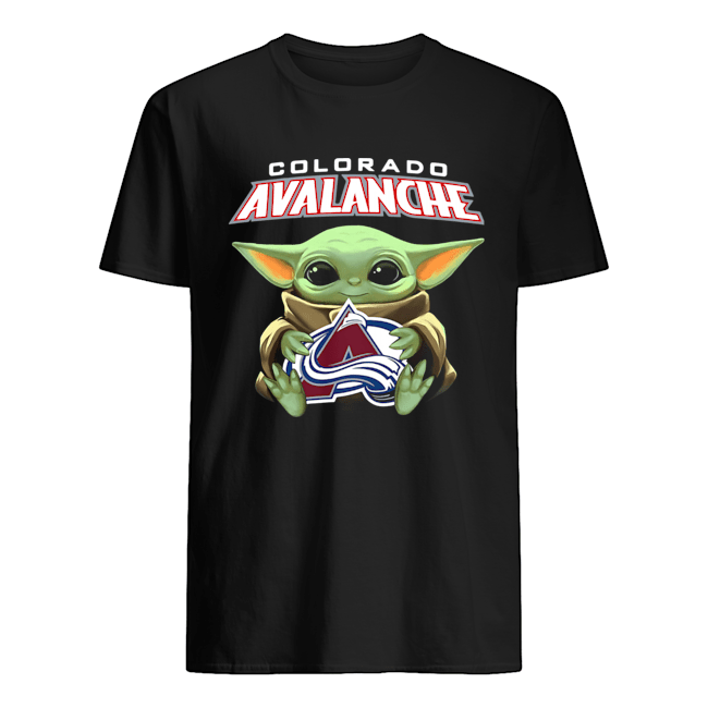 Baby Yoda hug Colorado Avalanche shirt